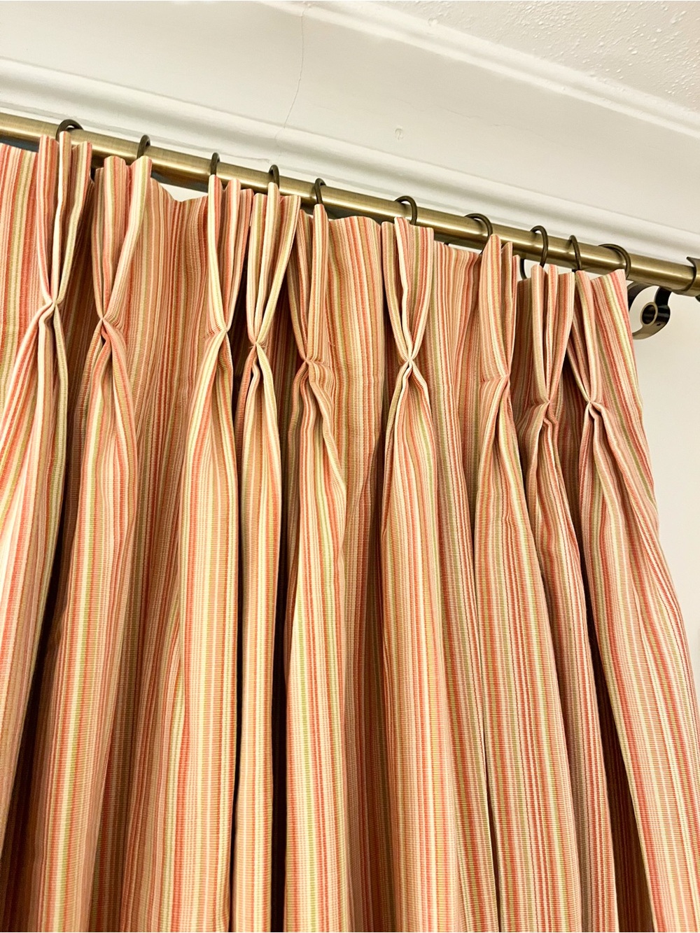 Striped Peach Curtain Panel - Home Accents